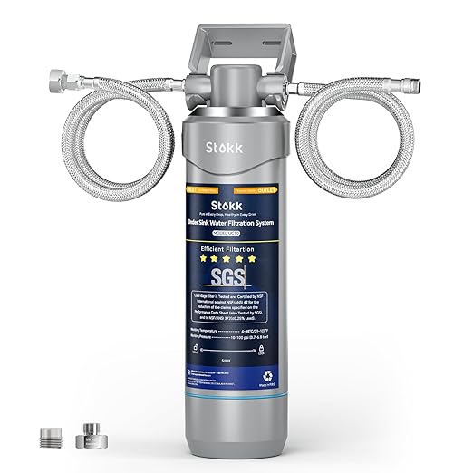 Stokk UC50 Under Sink Water Filter, Reduces Lead, Chlorine, Bad Taste & Odor, 26000 Gallons Under Counter Water Filter Systems Direct Connect to Kitchen Faucet, NSF/ANSI 372& 42& 53