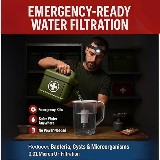 10 Cup Water Filter Pitcher with 2 Ultrafiltration & Carbon Filters - Removes Microbes, PFOA/PFOS, Microplastics, Heavy Metals & More - Compatible with Brita Water Pitcher/Brita Filter Replacement
