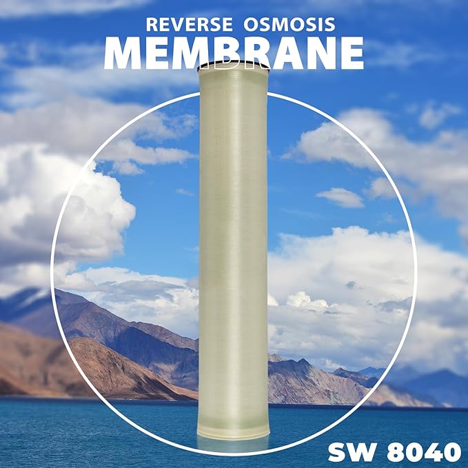 Ozmosis SW-8040 Commercial Reverse Osmosis Membrane Element 8"x40" High Salt Rejection, 9000 GPD Water Filtration, Seawater Desalination, 93% Boron-Removing, Compatible with Hydranautics and Vontron