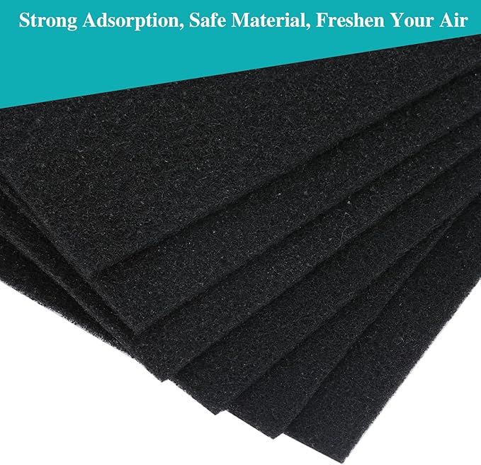 Broan-NuTone 6 PCS Charcoal Filter Sheet, 7.75" x 10.5" for 43000 Series Range Hood, Carbon Cloth Filter for Absorbing Fumes and Grease