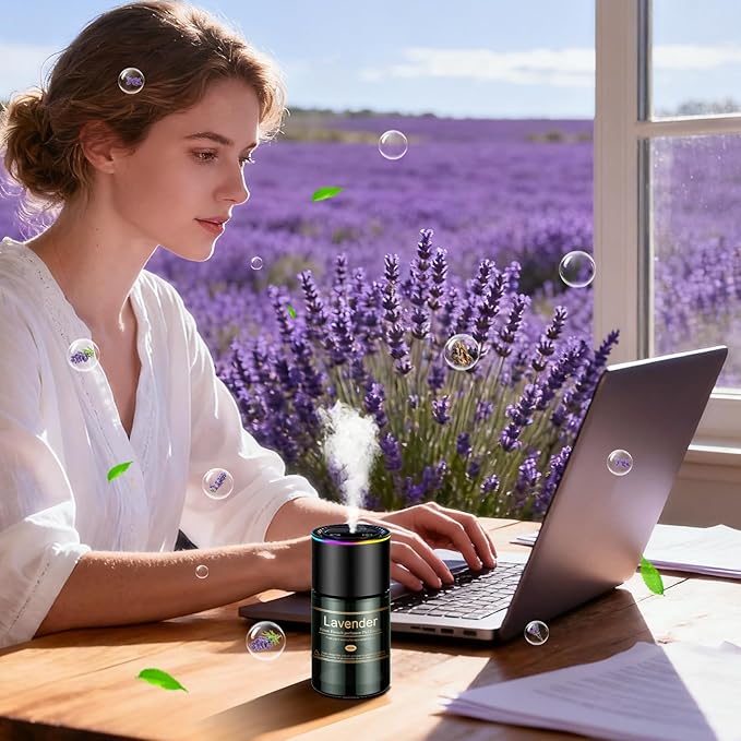 Car Air Freshener Refill for Men & Women 6.09 FL OZ /180ML-9 Month Lavender Scent Essential Oil Perfume, Essential Oil Made of Natural Plant Extracts, Compatible with Car Diffusers for Home/Office