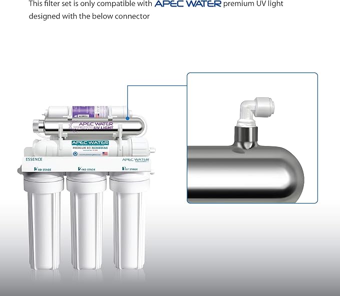 APEC Water Systems Filter-MAX-ESPHUV-SSV2 75 GPD High Capacity Complete Replacement Filter Set for Essence Series ROES-PHUV75 Reverse Osmosis Water Filter System Stage 1-7