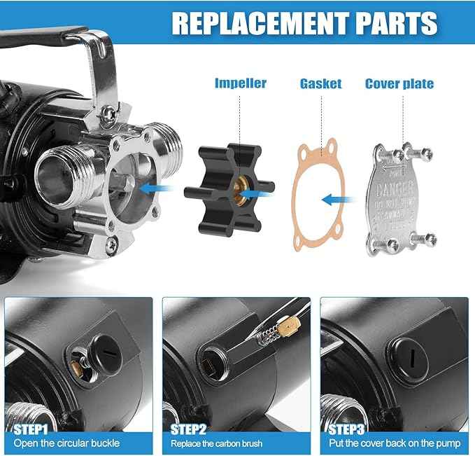 Water Transfer Pump, 115V 1/10HP Electric Utility Pump with On/Off Switch 2 * 6 ft Water Hoses Kit for Removing Water from Garden Pools Aquariums Hot Tub Draining 1/8’’ Low Suction for Rain Barrel