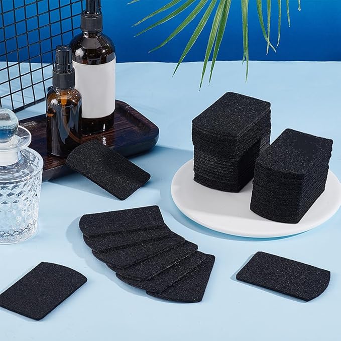 PH PandaHall 50pcs Essential Oil Pads Aroma Pads Unscented Refill Pad Essential Oil Diffuser Pad Replacement Perfume Pads for Room Humidifier Air Purifier Scent Diffuser Black, 2.8x1.8 - AquaVibe