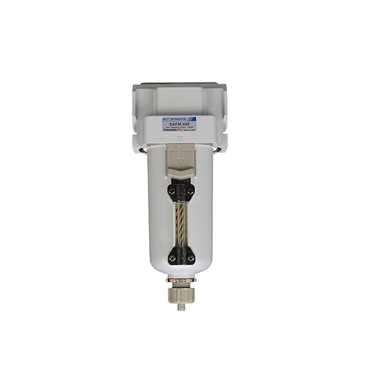 PneumaticPlus SAFM400-N04B-MEP Compressed Air Coalescing Filter, 0.1 Micron, 1/2" NPT - Metal Bowl, Manual Drain, Bracket - AquaVibe