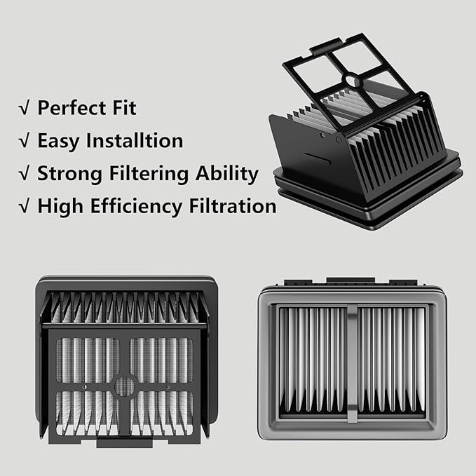 Replacement Vacuum Filters Roller Brushes Compatible with Dreame H12 Pro Wet Dry Vacuum Cleaner, Efficient Replacement Filters for Clean Floors (【H12Pro】4 Filters) - AquaVibe