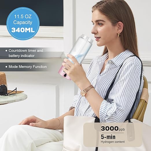 Hydrogen Water Bottle Generator with 4th Generation SPE/PEM Technology, Portable Hydrogen Water Ionizer Machine, Birthday,Xmas Gift for Husband,Wife,Lovers,Friends,Travel