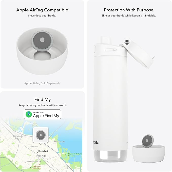 HidrateSpark PRO 2 21 oz Smart Ready Water Bottle with Silicone Boot - Chug White