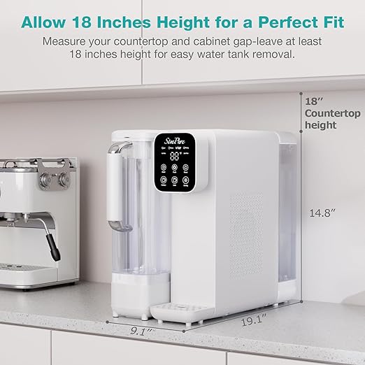 SimPure Y11C UV Cold Reverse Osmosis Water Filter Countertop, 6-Stage RO Water Filtration System, Water Purifier with Portable Water Pitcher, Temperature Adjustable 43-59°F, No Installation