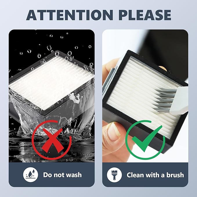 Improvedhand Filters Replacement Fit for i-Robot Room.ba E I & J Series i7 i7+/plus i3 i3+ i4 i6 i6+ i8 i8+ E5 E6 E7 Vacuum Cleaner, 9 Pack Filter Replacements + 1 Cleaning Brush - AquaVibe