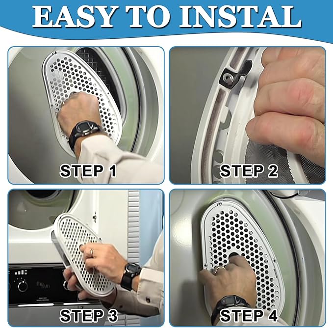UPGRADED 8531964 W10828351 Dryer Lint Trap Filter & Cover with Stainless Steel Mesh Screen Compatible with Whirlpool Kenmore Dryer/Washer Replaces 4338557 AP5985829 by Cenipar