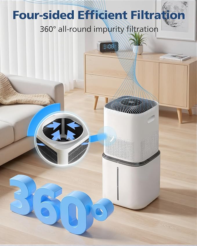 6000S Filters Replacement Compatible with LEVOIT Superior 6000S Smart Evaporative Humidifier, 8 Pack Gray 6000S Wick Filters+ 6 Pack White Top Fill Filters
