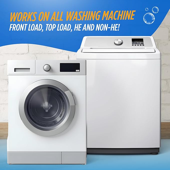 Oh Yuk Washing Machine Cleaner For All Washers (Top Load, Front Load, HE and Non-HE), Natural Citrus Fragrance, Four Cleanings Per Bottle, Septic Safe, 16 Fl Oz - AquaVibe