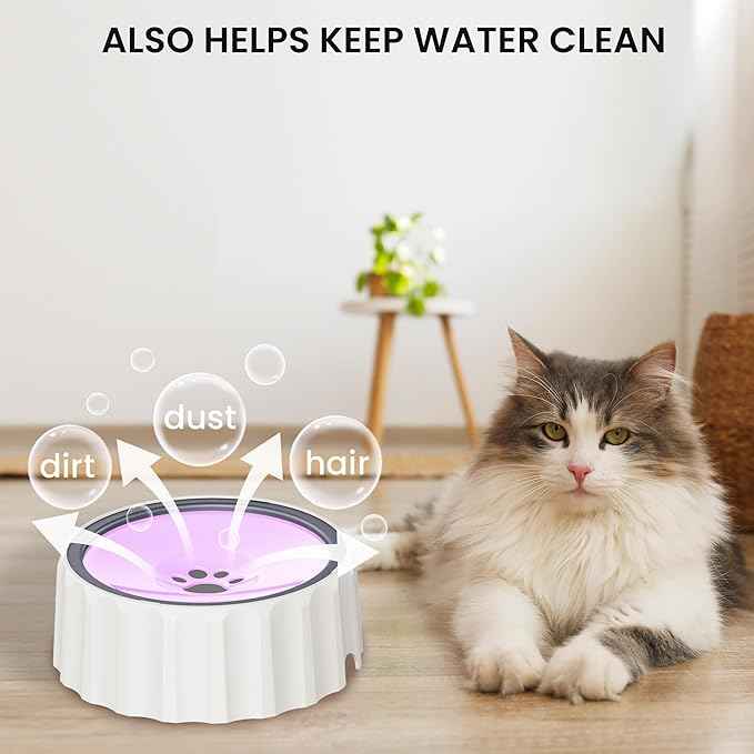 Dog Small Animals Water Bowl No Spill 70oz/2L Large Capacity Dispenser Non Slip No Splash Small Animals Bowl Pet Slow Feeder No Drip Dog Water Bowl on Vehicle for Dogs and Cats - Pink