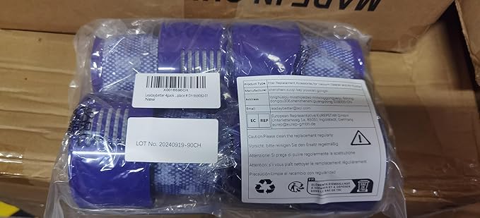 Leadaybetter 4pack Washable Hepa Filter Replacements for Dyson V10 SV12 Cordless Vacuum Cyclone Animal Absolute Total Clean Cordless Vacuum Cleaner, Replace # DY-969082-01 - AquaVibe