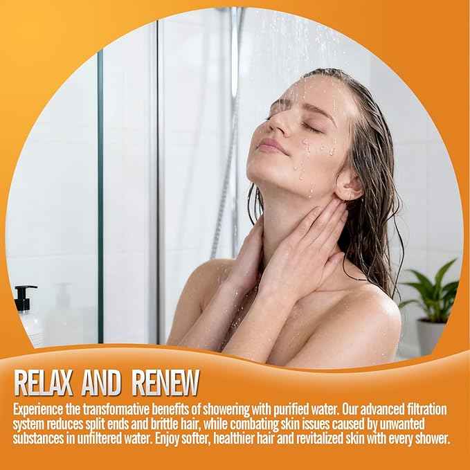DerBlue 2PCS Multi Stage Shower Head Filter Replacement Compatible with AquaBliss Filtered Showerhead SF400 & SF500-48x，Hard Water,Remove Chlorine and Other Impurities,Extremely Easy to Replace