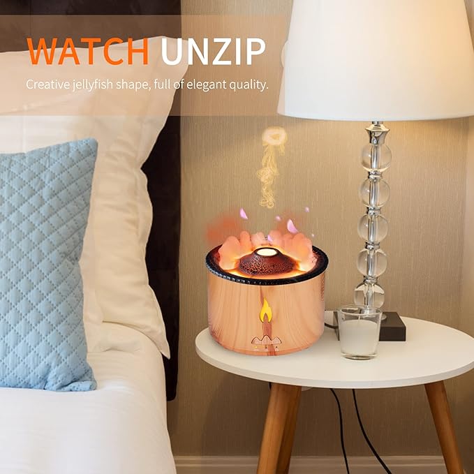 Eessential Oil Diffuser 360 ML,Aroma Volcano and Flame Air Diffuser/Humidifier, 1.76 floz Hotel Diffuser Oil,Diffusers for Home,Bedroom