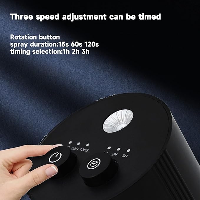 Waterless Essential Oil Diffuser for Home, Cordless Oil Diffuser, Mini Scent Air Diffuser for Car Hotel Room Studio, Oil 5/10/110ml Capacity, Battery Operated 3 Timers & Mist Levels(Button)