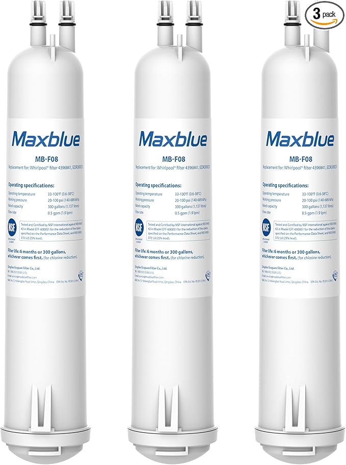 Maxblue EDR3RXD1 Replacement for 4396841, Everydrop® Filter 3, 4396710, Kenmore® 46-9083, 46-9030, Refrigerator Water Filter, 3 Filters