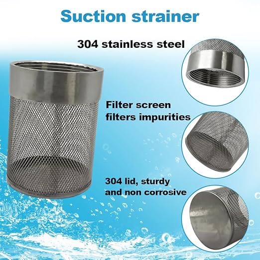 2inch 304 Stainless Steel Filter Head with Internal Thread Diameter of 58mm Connected to DN50 2-inch Water Pipe Filter Used to Remove Debris and Reduce Solid Entry（1pcs）