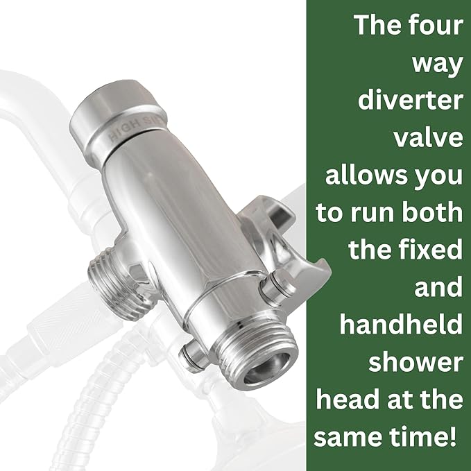 High Sierra® - Solid Lead-Free Metal 4-Way Combo HALF DOME® Fixed and Handheld Shower Head with Hose. Run Separately or Both at Full Flow - 1.8 GPM per Shower Head - Oil Rubbed Bronze Finish