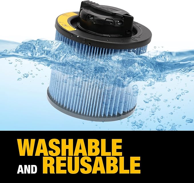 DEWALT Vacuum Filter Replacement DXVC4002, Fit for Most 4-5 Gallon Wet Dry Vacuum Cleaner, High Efficiency Cartridge Filter Compatible with DXV04T, DXV05P, DXV05S, DXV08S, DXV06G - AquaVibe