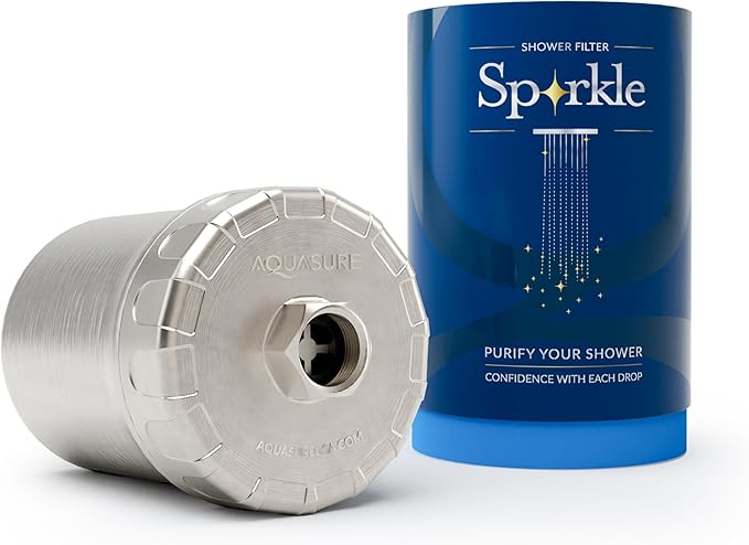 Aquasure 10,000 Gallons High Capacity Shower Filter For Healthier Hair, Skin & Nails | Improves Dry Itchy Skin, Reduce Dandruff, Eczema, Protect Colored Hair (Brushed Nickel) - AquaVibe
