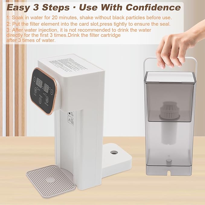 Instant Hot Water Dispenser Filter, Electric Hot Water Kettle Countertop Water Filter System, 12 Temperatures & 8 Volume Settings, Safety Lock, Hot Water Boiler Warmer for Home, Baby, Office