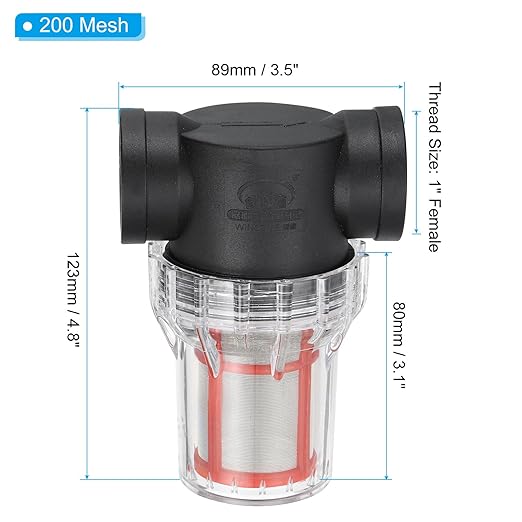 PATIKIL 1 Inch Female In-Line Strainer with 200 Mesh Stainless Steel Filter Screen Water Pump Filter for Garden Irrigation Pressure Washer Inlet