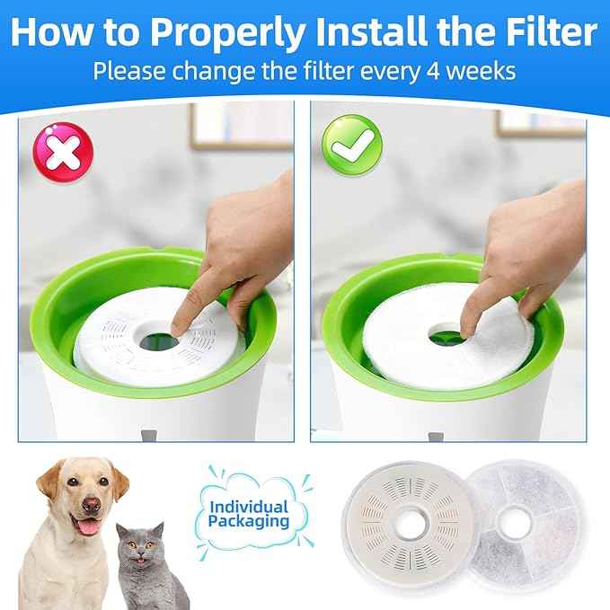 8-Pack Cat Fountain Replacement Filters for 3L Flower Water Dispenser, Triple Filtration with Activated Carbon & Ion Exchange Resin, Soft Water for Urinary Health Support + 2 Cleaning Brushes