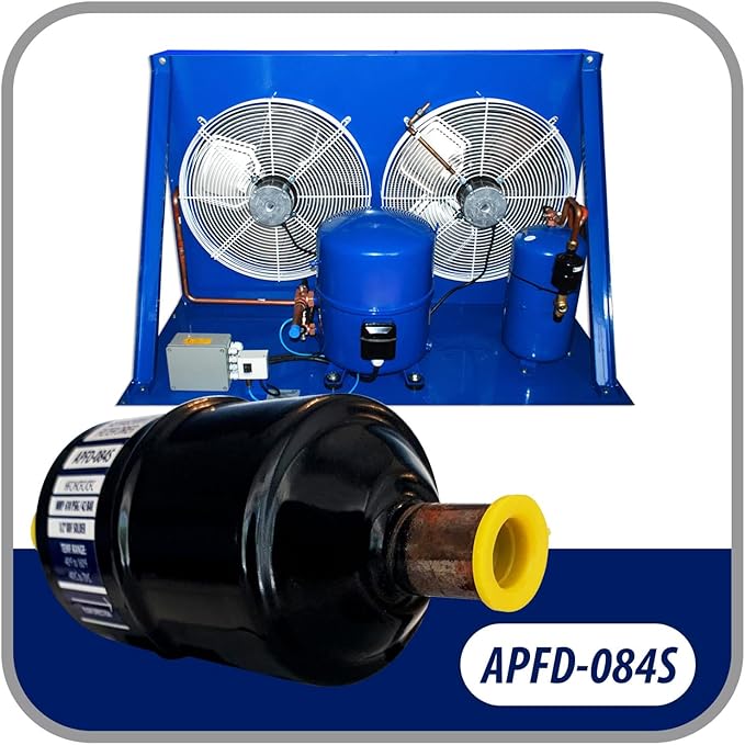 Appli Parts APFD-084S 1/2 in Liquid Line Refrigerant AC Filter Drier hvac Refrigeration 084S ODF Sweat Solder connection universal unidirectional 6in long 2 in wide