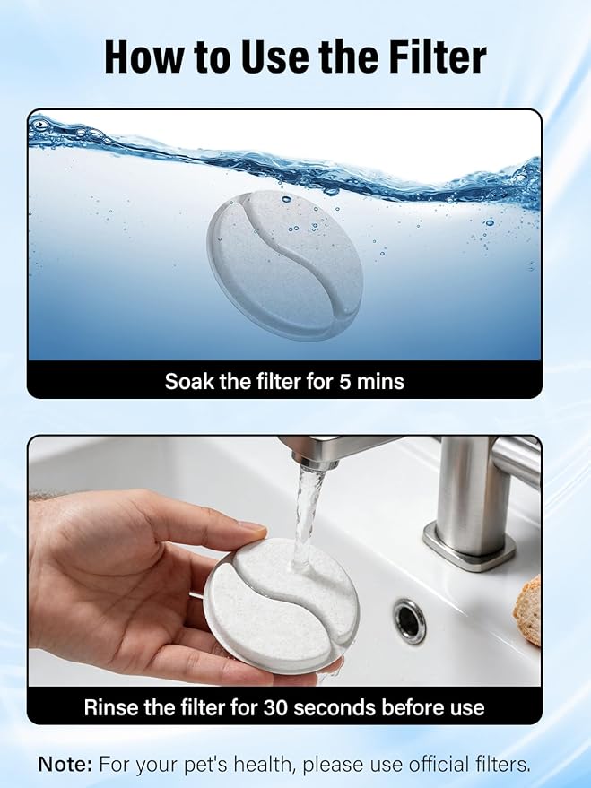 Glass Cat Water Fountain Filter Replacement Set – 6 Filters Replacement - 3 Month Supply Official Replacement Filters Set for LuvMypett Pet Fountain GF222