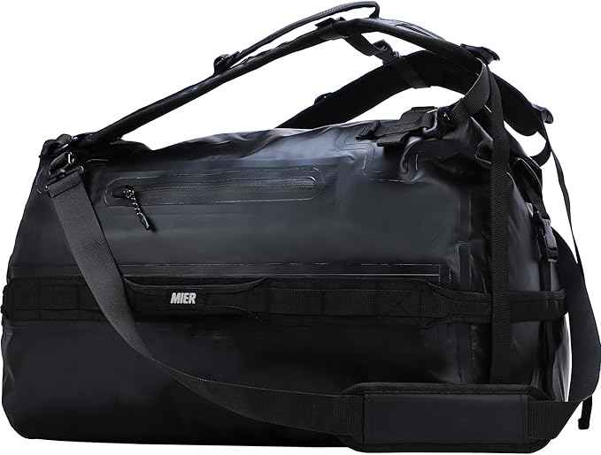 MIER Waterproof Duffel Bag Motorcycle Dry Bag Backpack Large Roll-Top Heavy Duty Dry Duffle Bags for Kayaking Camping Boating Gym Beach Cruise Ship, 60L/80L