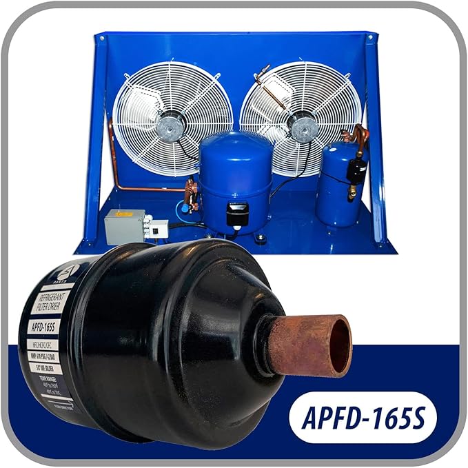 Appli Parts APFD-165S 5/8 in Liquid Line Refrigerant AC Filter Drier hvac Refrigeration 165S ODF Sweat Solder connection universal unidirectional 6in long 3in wide