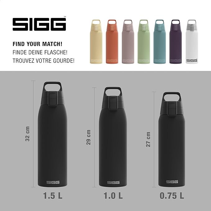 SIGG - Shield Therm- Stainless Steel Insulated Water Bottle - Carbonated Drinks, Leakproof, BPA Free, Recycled, 25, 34Oz