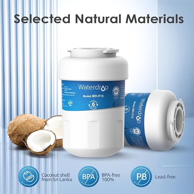 Waterdrop WD-F13 Water Filter, Replacement for GE® SmartWater® MWF®, MWFINT, MWFP, MWFA, GWF, HDX FMG-1, Kenmore® 9991, GSE25GSHECSS, WFC1201