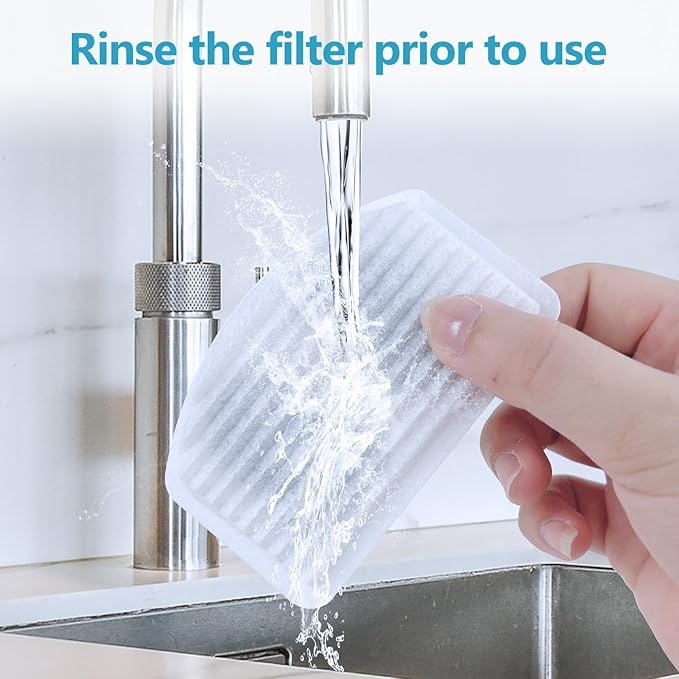 ORSDA Cat Water Fountain Filters, Carbon and Resin Filters ONLY for 100oz/3L Automatic Pet Fountain Dog Water Dispenser, 3 Triple Filtration System（12 Pcs）