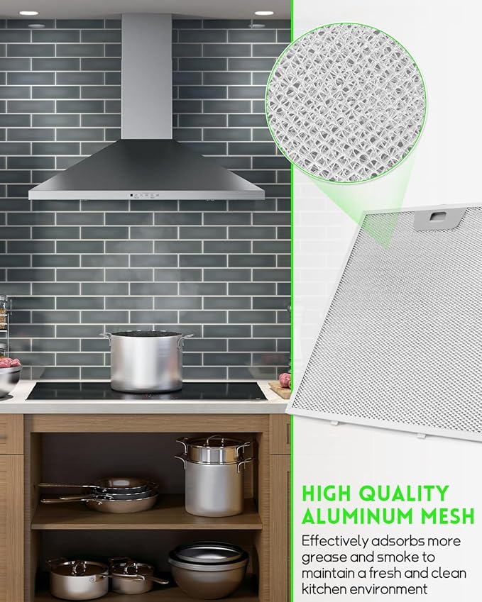 Range Hood Grease Filter Fit for GE JVW5361SJSS JVW5361EJ1ES JVW5361EJES JVW5361FJ1DS JVW5361SJ1SS, Replcae WB02X24871