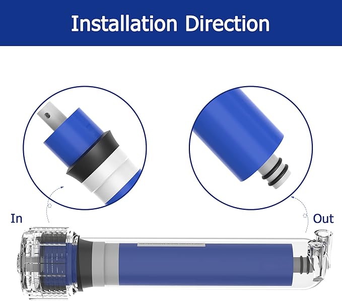 75 GPD RO Membrane Filter 12"x1.8" Reverse Osmosis Membrane Element Replacement Fits Under Sink RO Drinking Water Filter Filtration Purifier System, 2 Pack
