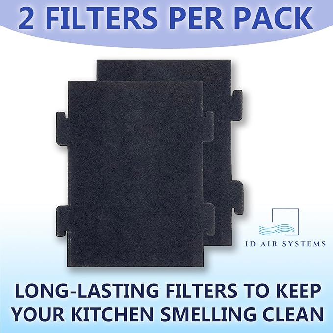 Replacement Charcoal Air Filters for Over-the-Range Microwave Hood Vents - Compatible With KitchenAid and Whirlpool Models, Made in USA – 2 Pack