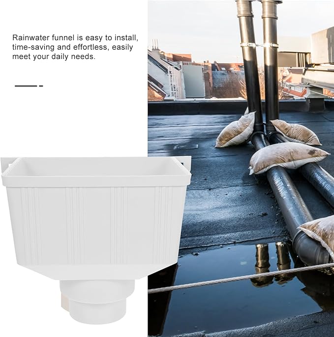 Uonlytech Funnel Strainer Rain Barrels Downspout Filter Rainwater Collection Barrel Downspout Diverter Downspout Adapter Rain Gutter Diverter Water Diverter Plastic Suite White Drain