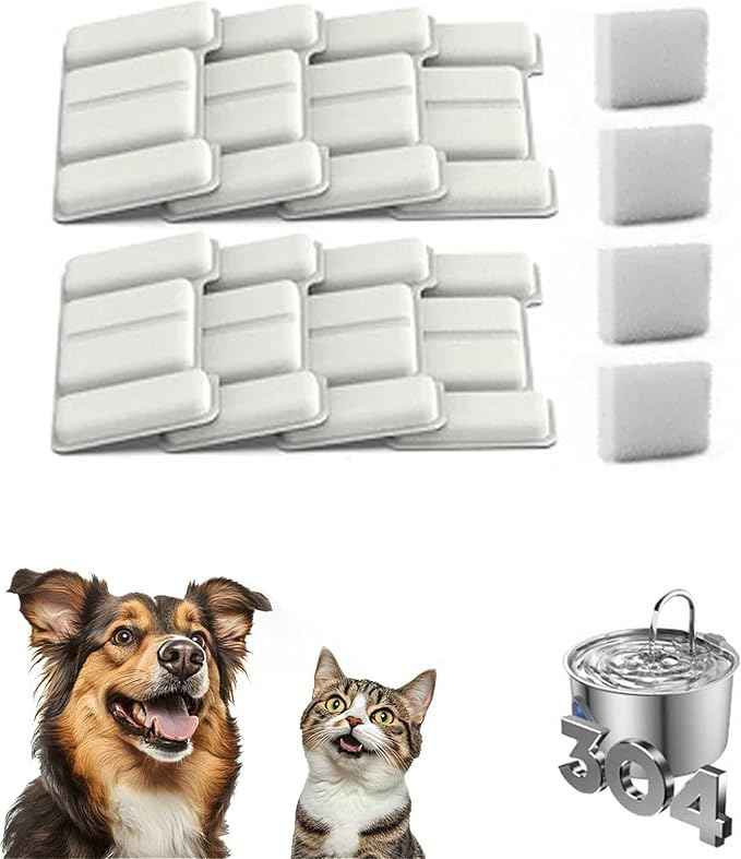 Dog Water Bowl, 108oz/3.2l Cat Fountain for Drinking - Pet Water Fountain Inside-Automatic DogWatering Dispenser Bowl, Whisper Quiet, Let Your Pet Enjoy a Healthier Life (Filter Element)