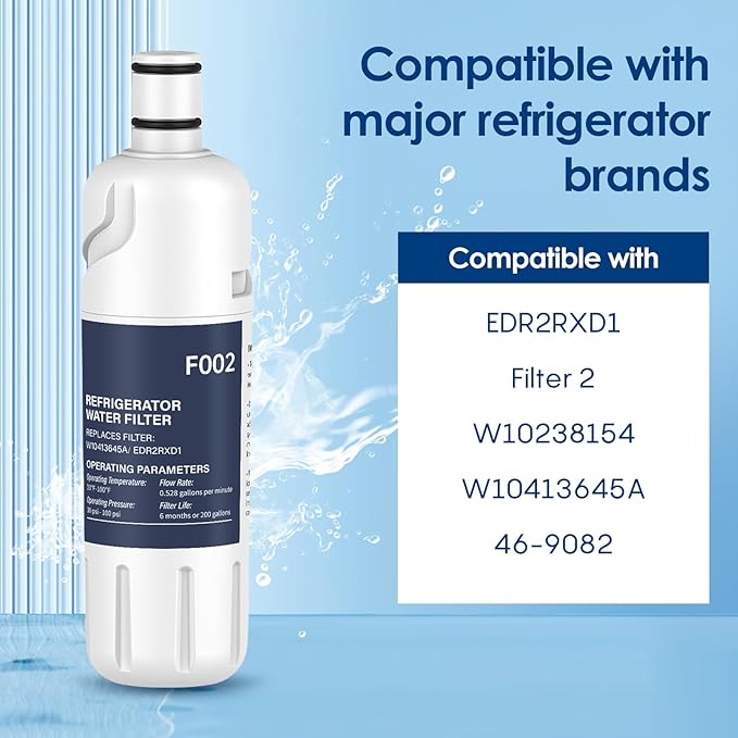 W10413645A EDR2RXD1 Replacement, Compatible with W10413645, P6RFWB2, W10238154, 46-9082, 46-9903, 3 Pack - AquaVibe