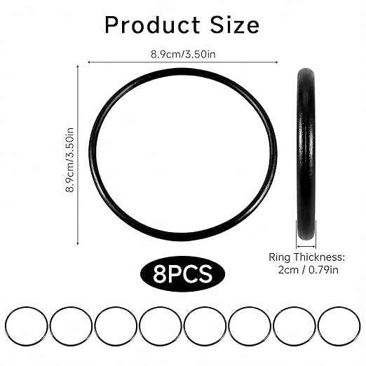 3.5 Inch OD Water Filter O-Ring 8 Pack, Compatible with Express Water ROES-50 and APEC Essence Ultimate Reverse Osmosis Systems, Durable Nitrile Rubber