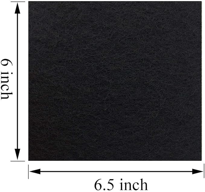 CFS – Pack of 6, Charcoal Litter Box Replacement Filter Hooded Litter Boxes and Pans Carbon Odor Filters – Fresh and Filtered Air for Indoor, Home Filtration – Charcoal Air Filter Sheet- Black