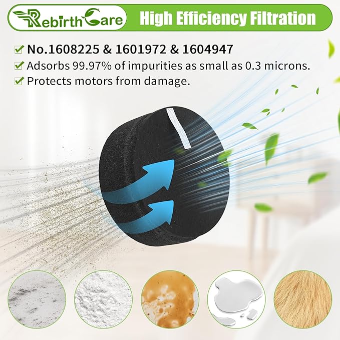 3197A Replacement Roller Brush for Bissell 2252 2253 2254 2489 Roller Brush&Filter&Belt for Bissell CleanView Swivel Rewind Pet Reach Vacuum Cleaner#1611230&1608225&1601972&1604947 - AquaVibe