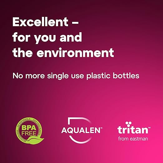 AQUAPHOR City Filtered Water Bottle in Tritan BPA-free - Portable with Integrated Water Purifying Filter 500 ml - Pink