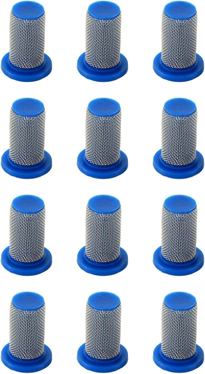 TopHomer 12 Packs Stainless Steel Strainer Spraying Nozzle Mesh Filter with Anti-Drip Design for Spraying Operations Waterproof Engineering (50 Mesh)