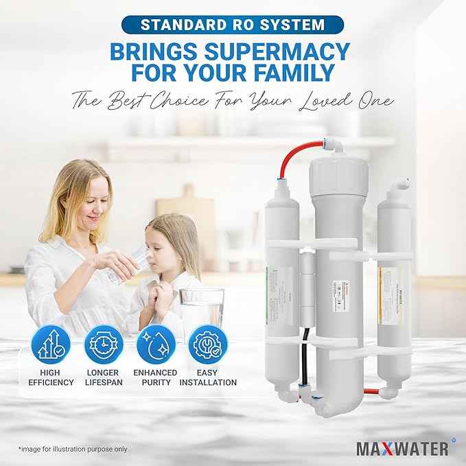 Max Water 3-Stage Portable Reverse Osmosis Water Filter System, 50 GPD RO Water Filtration System for Aquarium, Plants, Hydroponics, Drinking