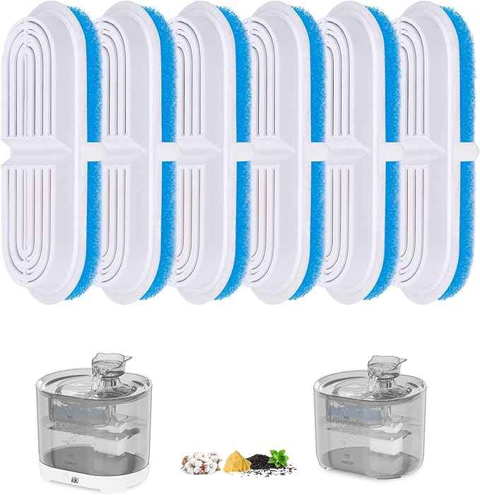 Cat Fountain Filter Replacement for Battery Operated Fountains - Oval, 2.2L/73OZ